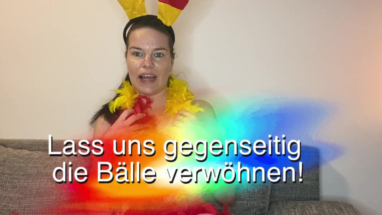 Jenny-Sun Porno Video: Lass uns gegenseitig die Bälle verwöhnen !